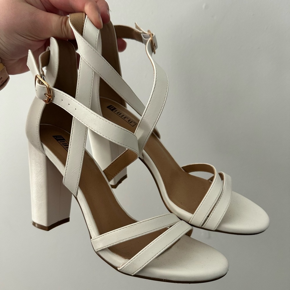 Size 8.5 White Heels